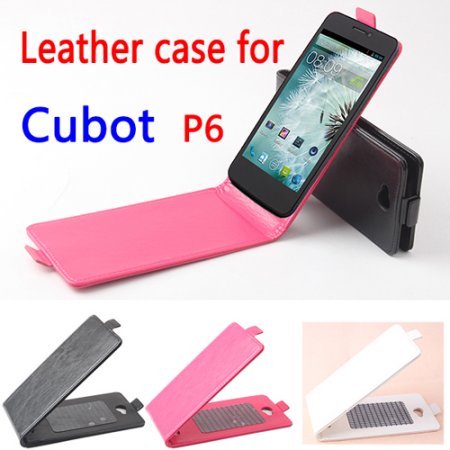 Protective Leather Flip Case Cover for Cubot P6 Smartphone 3-color