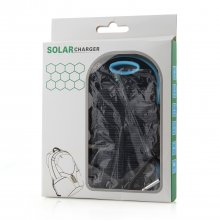 5000mAh Waterproof USB Solar Charger Power Bank Shakeproof Dust Proof Black&Blue