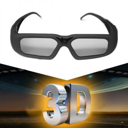 SG08-BT 3D Active Shutter Glasses LCD Lens for TV Projectors Support Bluetooth Black