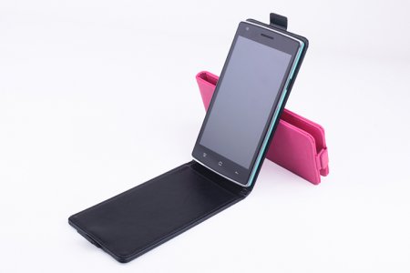Leather Flip Cover Stand Case for Elephone G4 Smartphone Black