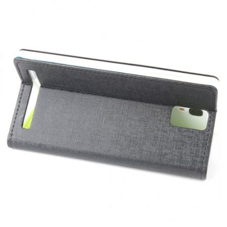 Protective PU Leather Flip Case for Elephone P2000 Smartphone Black