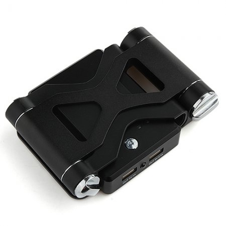 Dual-USB Metal Mobile Power Bank with Stander for Mobile Phone Tablet PC PSP