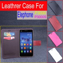 Leather Flip Cover Case Stand for Elephone P3000 P3000S Smartphone Brown