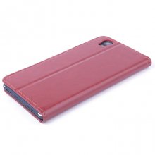 Leather Flip Cover Case Stand for Elephone G7 Smartphone Brown