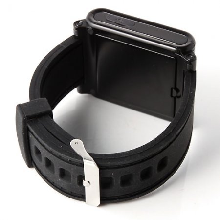 AK912 Watch Phone Silicon Strap Single SIM Card Pinhole Camera FM Bluetooth 1.6 Inch Touch Screen- Black