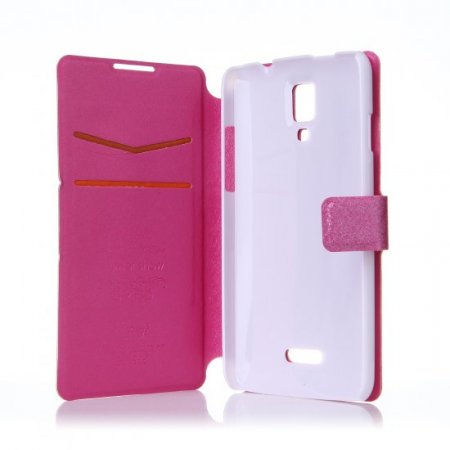 Fashion Flower Show Leather Stand Case Cover for Coolpad 7295C Smartphone Rose