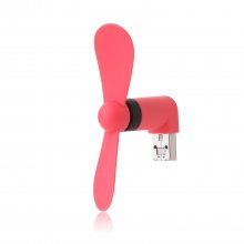 Portable 2in1 Micro 5Pin USB Fans for External Mobile Power Bank & Cellphone Rosy