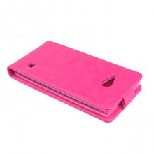 Leather Flip Cover Case Stand Nokia Lumia 730 Smartphone Pink