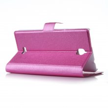 Fashion Flower Show Leather Stand Case Cover for Coolpad 8736 Smartphone Rose