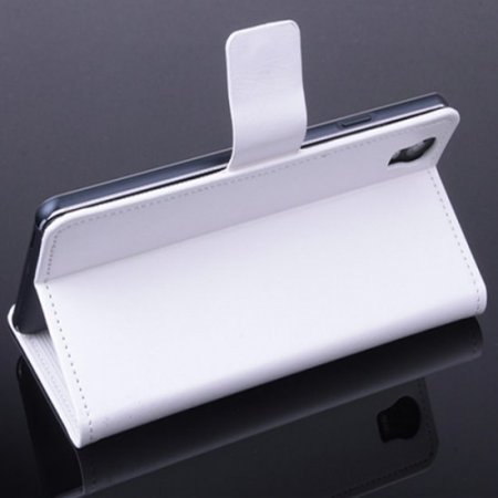 Leather Flip Cover Case Stand for Elephone G7 Smartphone White