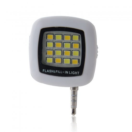 Mini Flash Lamp Portable Lighting Equipment with 3.5mm Audio Plug White
