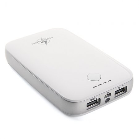 15000mAh Portable Dual USB Port Flashlight Power Bank 2 Color