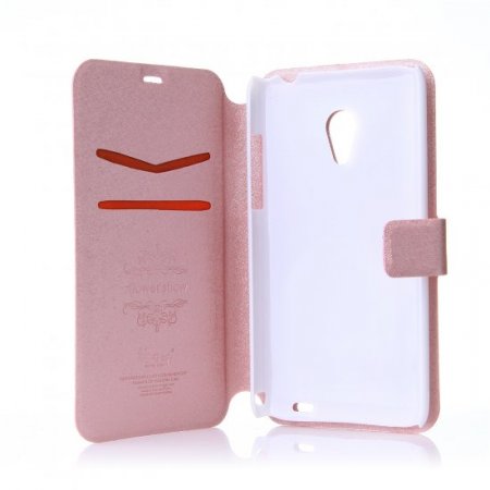 Fashion Flower Show Leather Stand Case Cover for MEIZU MX2 Smartphone Champagne