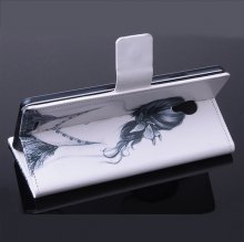 Fashion Painting Plain Girl Flip Cover Stand Case For Doogee DG550 Smartphone