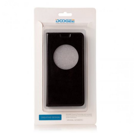 Original Protective Case S-View Flip Cover for DOOGEE Iron Bone DG750 Smartphone Black
