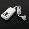 6-Ports DC 5.2V/ 2.4A USB Charger with LED Lights White