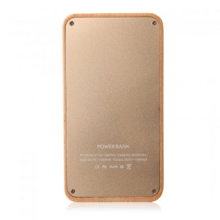Unique Portable Universal 4000mAh Ultra Light Thin Wooden Power Bank