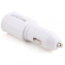 2-in-1 USA Standard Travel Charger Car Charge for iPad iPhone Smartphone -White