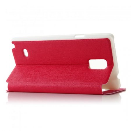 Leather View Flip Cover Stand Case for Samsung Note 4 Smartphone Rose