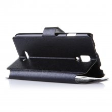 Fashion Flower Show Leather Stand Case Cover for Coolpad 7295C Smartphone Black