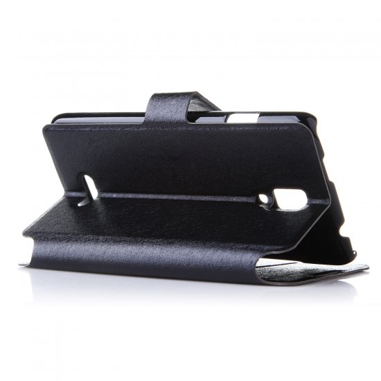 Fashion Flower Show Leather Stand Case Cover for Coolpad 7295C Smartphone Black