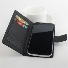 Leather Flip Cover Case Protective Case Stand for DOOGEE Y100 Pro Smartphone Black