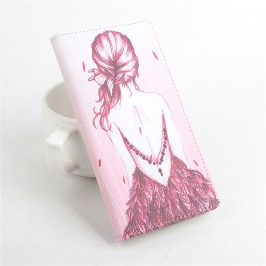 Fashion Painting Pretty Girl Flip Cover Stand Case For JIAYU S3 Smartphone