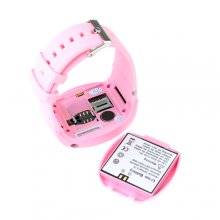 MQ007 Watch Phone Quad Band 1.5 Inch Touch Screen Camera Bluetooth FM Cellphone with Bluetooth Earphone - Pink
