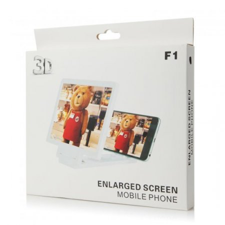 Portable Mobile Phone Screen Magnifier Bracket 3D Enlarge Stand for Smartphone Black