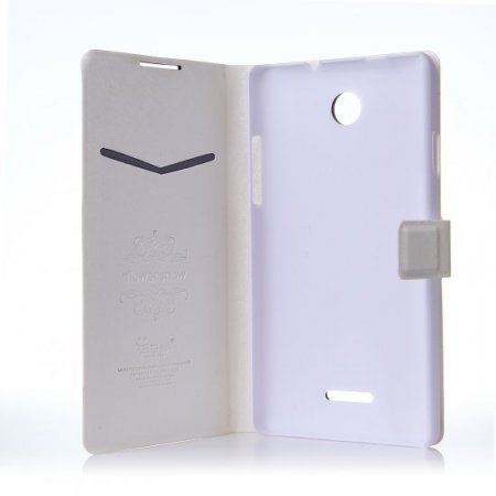 Fashion Flower Show Leather Stand Case Cover for Coolpad 8089 Smartphone White