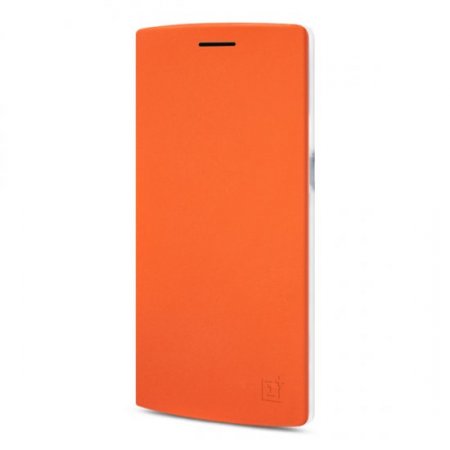 Original PU Leather Flip Cover Stand Case for Oneplus One Cellphone Orange