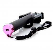 Dispho Original Bluetooth Selfie Stick Integrated Foldable Smart Shooting Aid Rosy