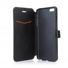 Flower Show Leather Flip Cover Stand Case for iPhone 6 Plus Smartphone Black