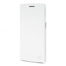 Original PU Leather Flip Cover Stand Case for Oneplus One Cellphone White