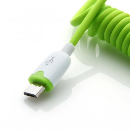 Portable Elastic Micro USB Data Cable For Smartphone Green