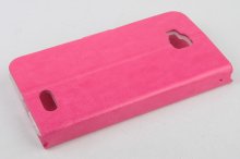 Protective PU Leather Flip Case for ZOPO ZP700 Smartphone Rosy