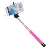 MOWTO Z07-5S Cable Take Pole Wired Monopod Selfie Stick + Cell Phone Clip Holder Rose