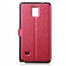Fashion Leather View Flip Case Cover for Samsung Galaxy Note4 Smartphone Rose