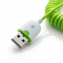 Portable Elastic Micro USB Data Cable For Smartphone Green