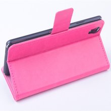 Leather Flip Cover Case Stand for Elephone G7 Smartphone Rose