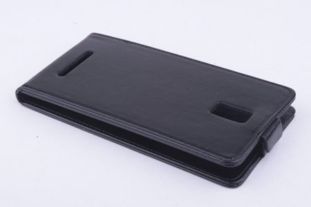 Leather Flip Cover Stand Case for DOOGEE DG580 Smartphone Black