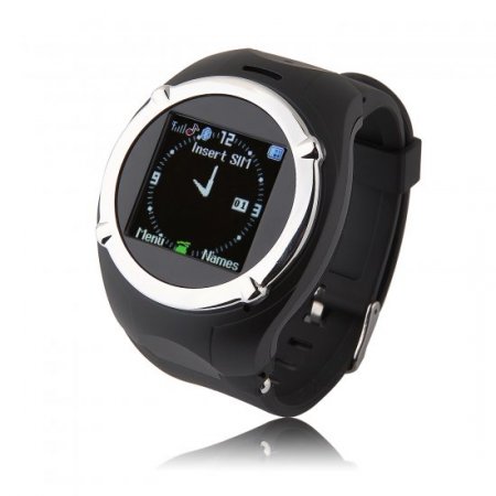 ZGPAX MQ998 Watch Phone Quad Band Single SIM Card 1.5 Inch Bluetooth FM Camera Black