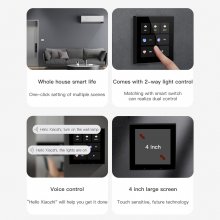 S6 WiFi Smart Scene Wall Switch,2GB+8GB Panel Smart Home Control,in-Wall Touchscreen Control for Smart Light Various Tuya$Zigbee Smart Appliances