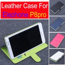 Leather Flip Cover Case Stand for Elephone P8 Pro Smartphone Dark Blue