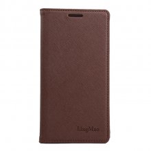 Cool Cross Pattern Leather Flip Case Built-in Magnetic for ONEPLUS 2 Smartphone Brown