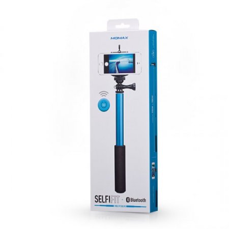 Momax SelfiFit Selfie Stick Handheld Monopod+Bluetooth Remote Shutter Color Random