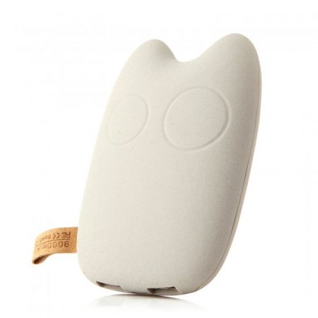 Totoro 9000mAh Dual USB Power Bank with 4-in-1 USB Cable for Smartphone Grey
