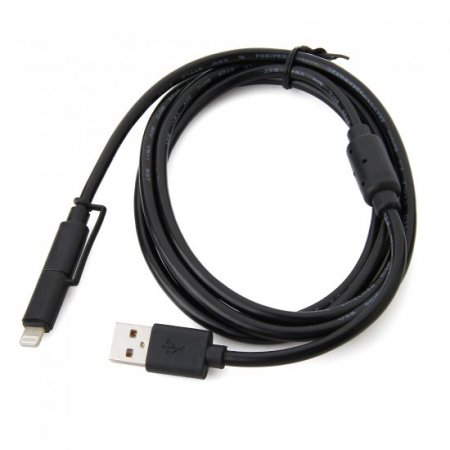 2-in-1 1.5M 8Pin & Micro USB High Speed Charging Cable For iOS and Android Smartphones
