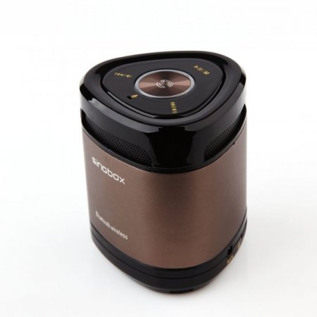 Singbox T6 Portable Wireless Bluetooth Stereo Mini AUX MP3 Speaker TF Card Slot Brown