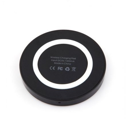 Q5 Portable Mini Wireless Charger Pad for Qi Compliant Devices White&Black
